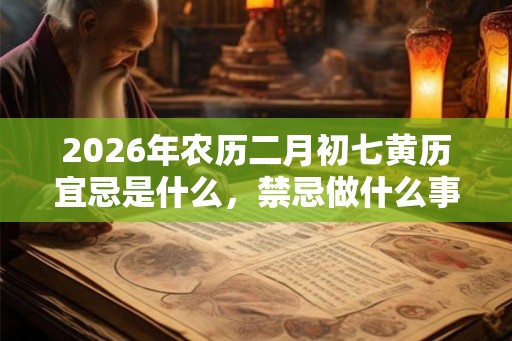 2026年农历二月初七黄历宜忌是什么，禁忌做什么事？