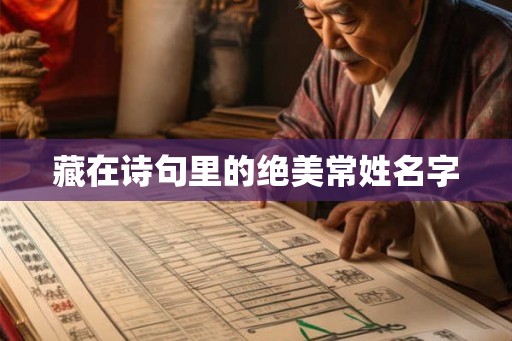 藏在诗句里的绝美常姓名字