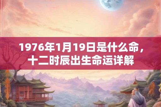 1976年1月19日是什么命，十二时辰出生命运详解