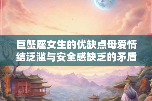 巨蟹座女生的优缺点母爱情结泛滥与安全感缺乏的矛盾