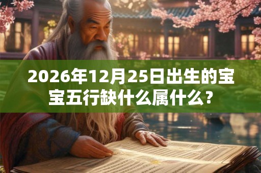 2026年12月25日出生的宝宝五行缺什么属什么？
