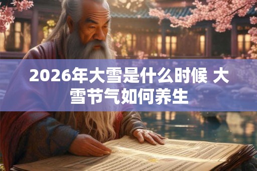 2026年大雪是什么时候 大雪节气如何养生