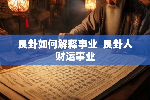 艮卦如何解释事业  艮卦人财运事业