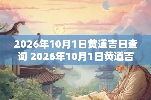 2026年10月1日黄道吉日查询 2026年10月1日黄道吉日是哪天