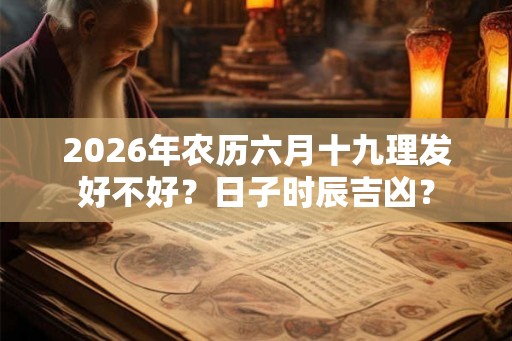 2026年农历六月十九理发好不好?日子时辰吉凶? 2026年农历六月十九理发好不好?日子时辰吉凶?