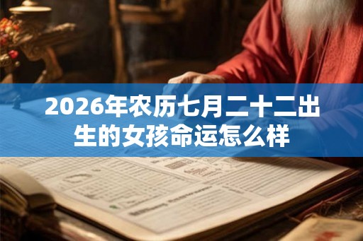 2026年农历七月二十二出生的女孩命运怎么样