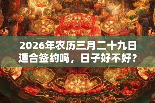 2026年农历三月二十九日适合签约吗，日子好不好？