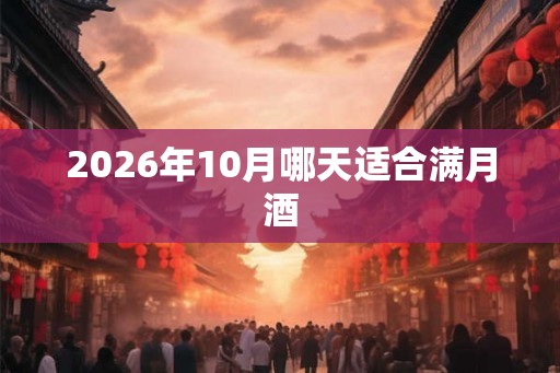 2026年10月哪天适合满月酒