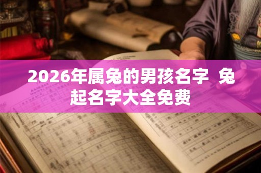 2026年属兔的男孩名字  兔起名字大全免费