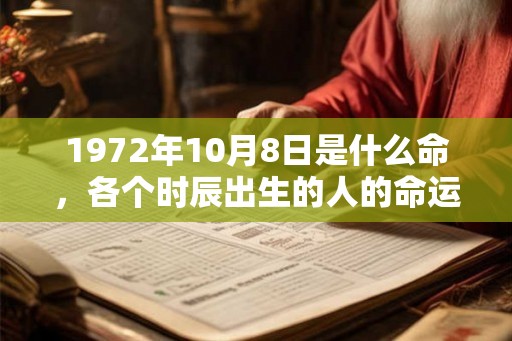 1972年10月8日是什么命，各个时辰出生的人的命运
