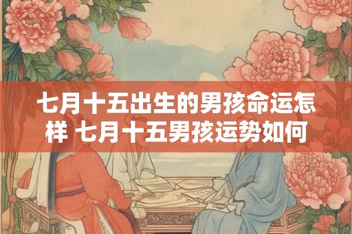 七月十五出生的男孩命运怎样 七月十五男孩运势如何
