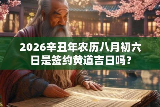 2026辛丑年农历八月初六日是签约黄道吉日吗？