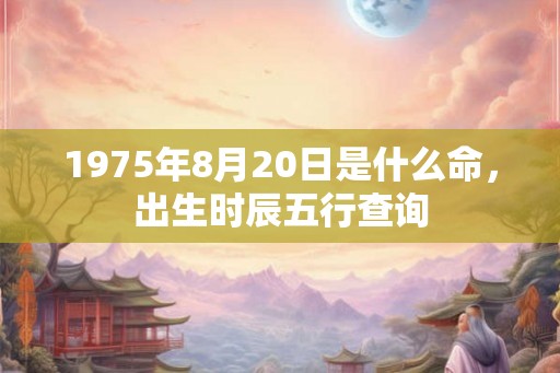1975年8月20日是什么命，出生时辰五行查询