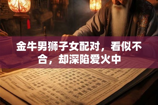 金牛男狮子女配对，看似不合，却深陷爱火中