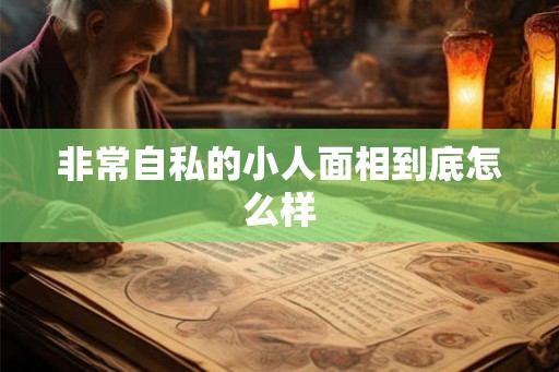 非常自私的小人面相到底怎么样