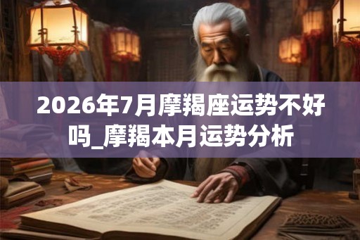 2026年7月摩羯座运势不好吗_摩羯本月运势分析
