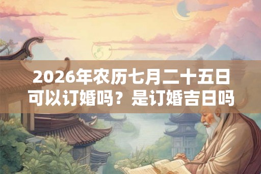 2026年农历七月二十五日可以订婚吗？是订婚吉日吗？