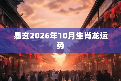 易玄2026年10月生肖龙运势