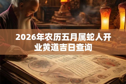 2026年农历五月属蛇人开业黄道吉日查询