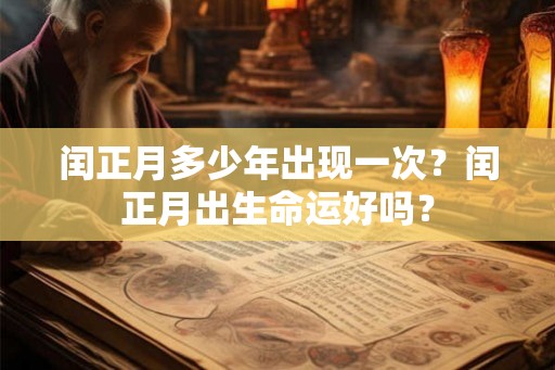 闰正月多少年出现一次？闰正月出生命运好吗？