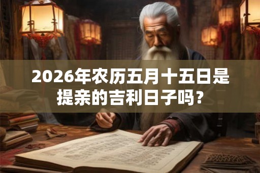2026年农历五月十五日是提亲的吉利日子吗？