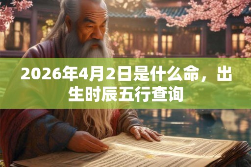 2026年4月2日是什么命,出生时辰五行查询 2026年4月2日是什么命,出生时辰五行查询