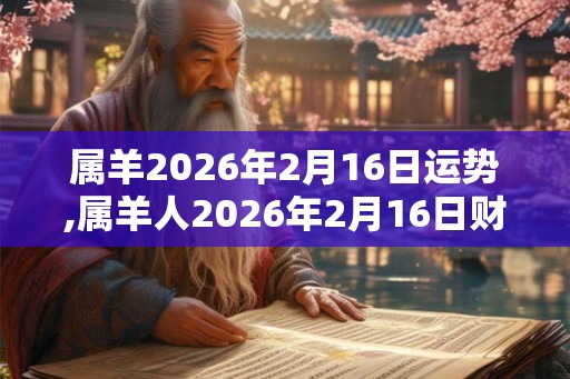 属羊2026年2月16日运势,属羊人2026年2月16日财运,生肖羊2026年2月16日运势