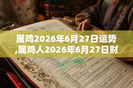 属鸡2026年6月27日运势,属鸡人2026年6月27日财运,生肖鸡2026年6月27日运势