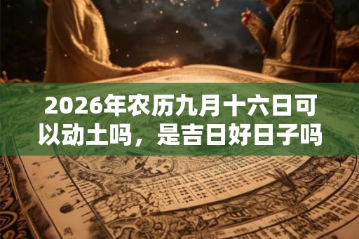 2026年农历九月十六日可以动土吗，是吉日好日子吗？