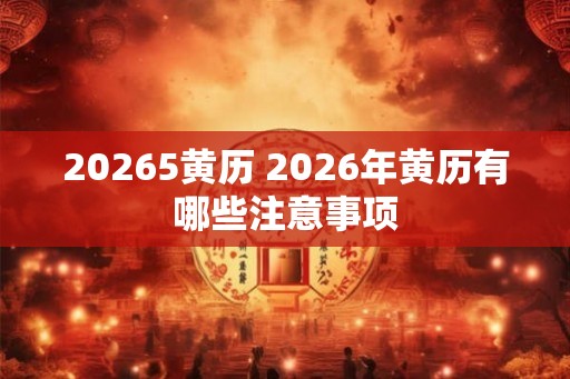 20265黄历 2026年黄历有哪些注意事项