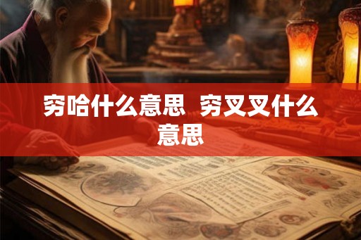 穷哈什么意思  穷叉叉什么意思