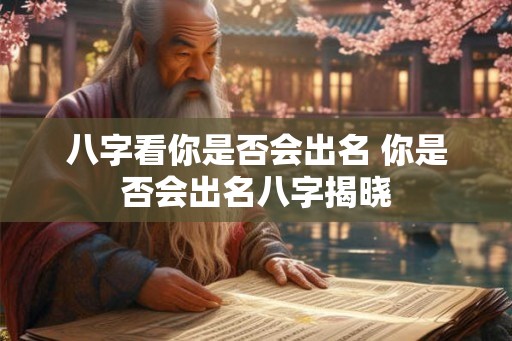 八字看你是否会出名 你是否会出名八字揭晓