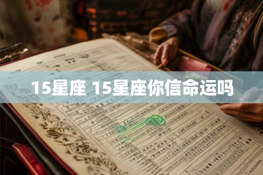 15星座 15星座你信命运吗 15星座 15星座你信命运吗
