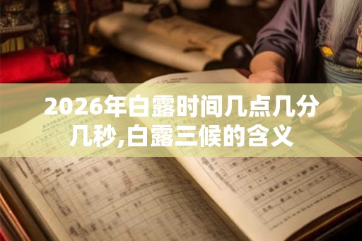 2026年白露时间几点几分几秒,白露三候的含义