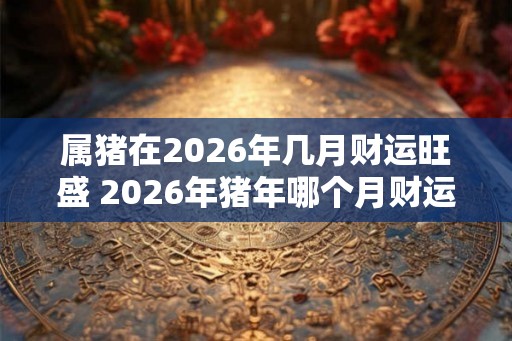 属猪在2026年几月财运旺盛 2026年猪年哪个月财运旺盛