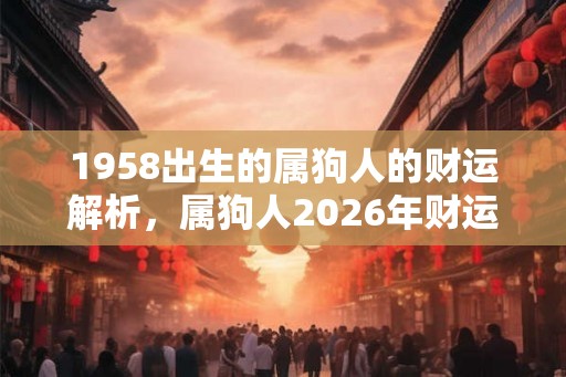 1958出生的属狗人的财运解析,属狗人2026年财运方位 1958出生的属狗人的财运解析,属狗人2026年财运方位
