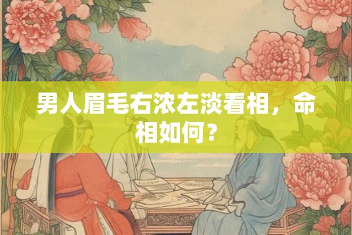 男人眉毛右浓左淡看相，命相如何？