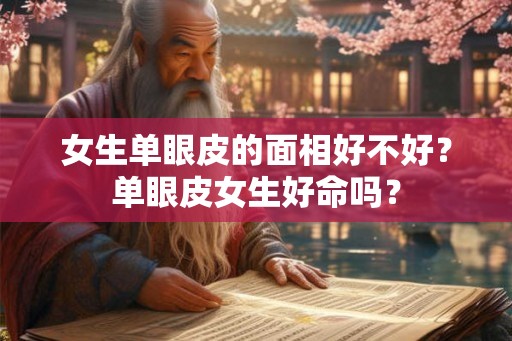 女生单眼皮的面相好不好？单眼皮女生好命吗？