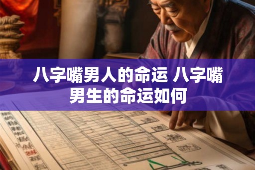 八字嘴男人的命运 八字嘴男生的命运如何