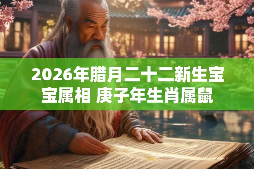 2026年腊月二十二新生宝宝属相 庚子年生肖属鼠