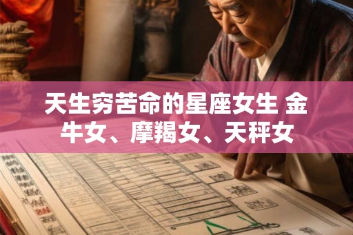天生穷苦命的星座女生 金牛女、摩羯女、天秤女