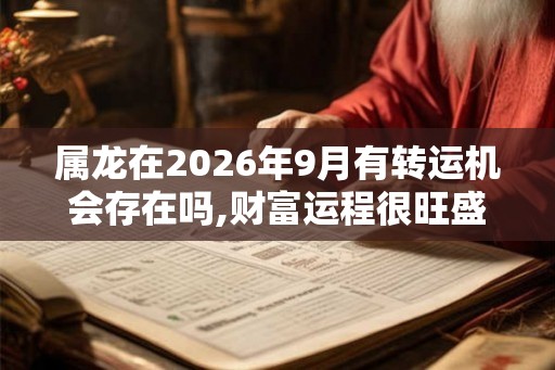 属龙在2026年9月有转运机会存在吗,财富运程很旺盛