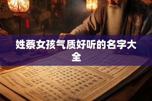 姓蔡女孩气质好听的名字大全