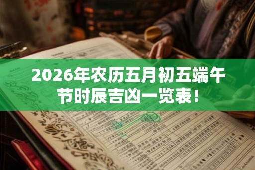 2026年农历五月初五端午节时辰吉凶一览表! 2026年农历五月初五端午节时辰吉凶一览表!