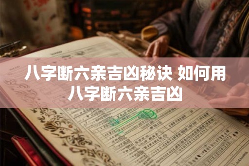 八字断六亲吉凶秘诀 如何用八字断六亲吉凶