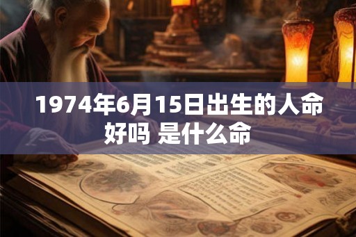 1974年6月15日出生的人命好吗 是什么命