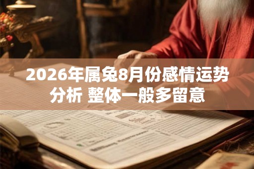 2026年属兔8月份感情运势分析 整体一般多留意 2026年属兔8月份感情运势分析 整体一般多留意