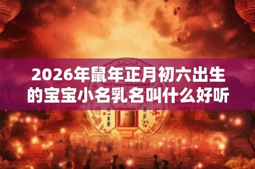 2026年鼠年正月初六出生的宝宝小名乳名叫什么好听？