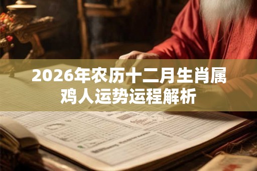 2026年农历十二月生肖属鸡人运势运程解析