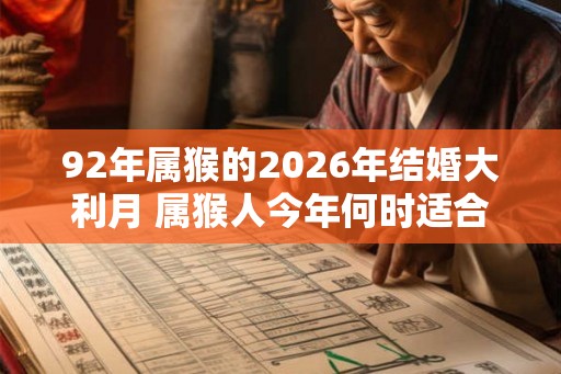 92年属猴的2026年结婚大利月 属猴人今年何时适合结婚